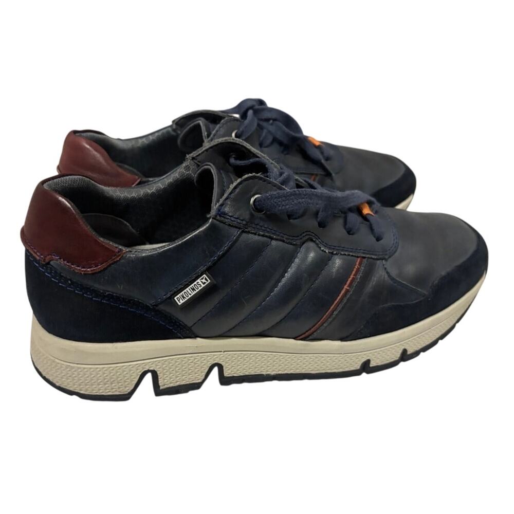 Pikolinos Ferrol Men’s Navy Leather Lace-Up Comfort Sneakers EUR 43 (US 9–9.5)
